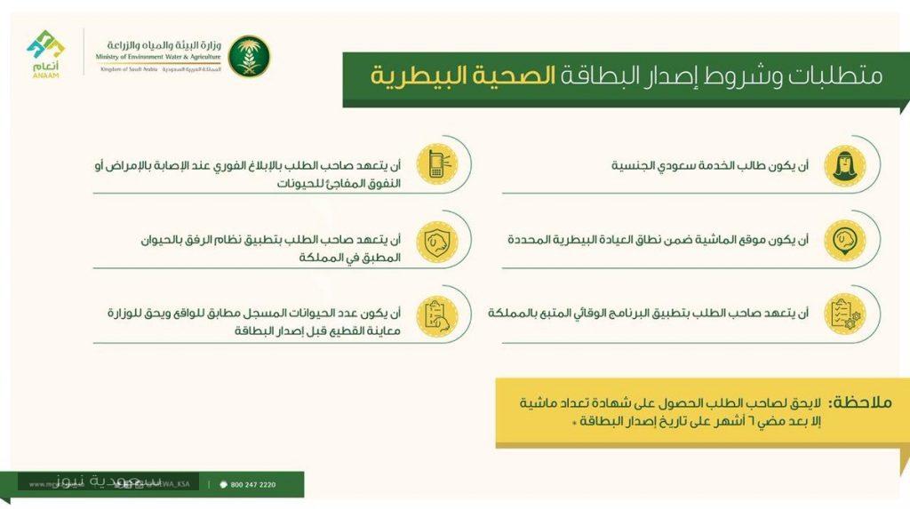 شروط الحصول على البطاقة الصحية في نظام أنعام سعودية نيوز