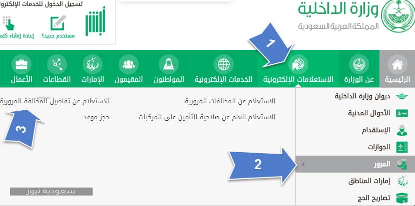 رصد مخالفات ساهر ومعرفة مكان المخالفة عبر موقع وزارة الداخلية سعودية نيوز