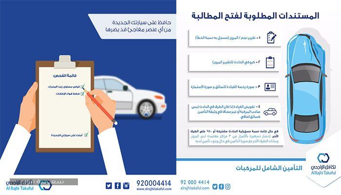 رقم التواصل لتكافل الراجحي للتأمين المركبات في السعودية