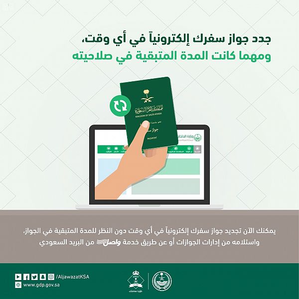 طريقة تجديد جواز السفر السعودي ورسوم التجديد 1442