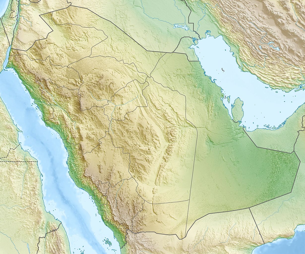 خريطة المملكة العربية السعودية صماء والتوزيع الجغرافي - سعودية نيوز