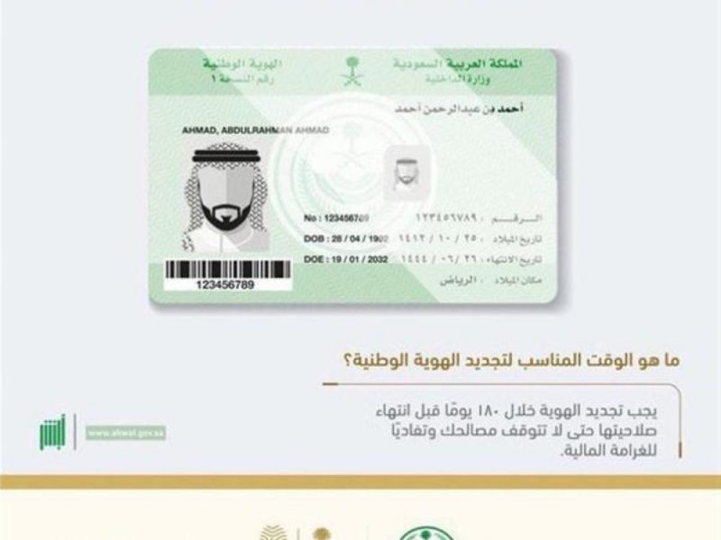 شروط وطريقة تجديد الهوية الوطنية إلكترونيًا بالسعودية