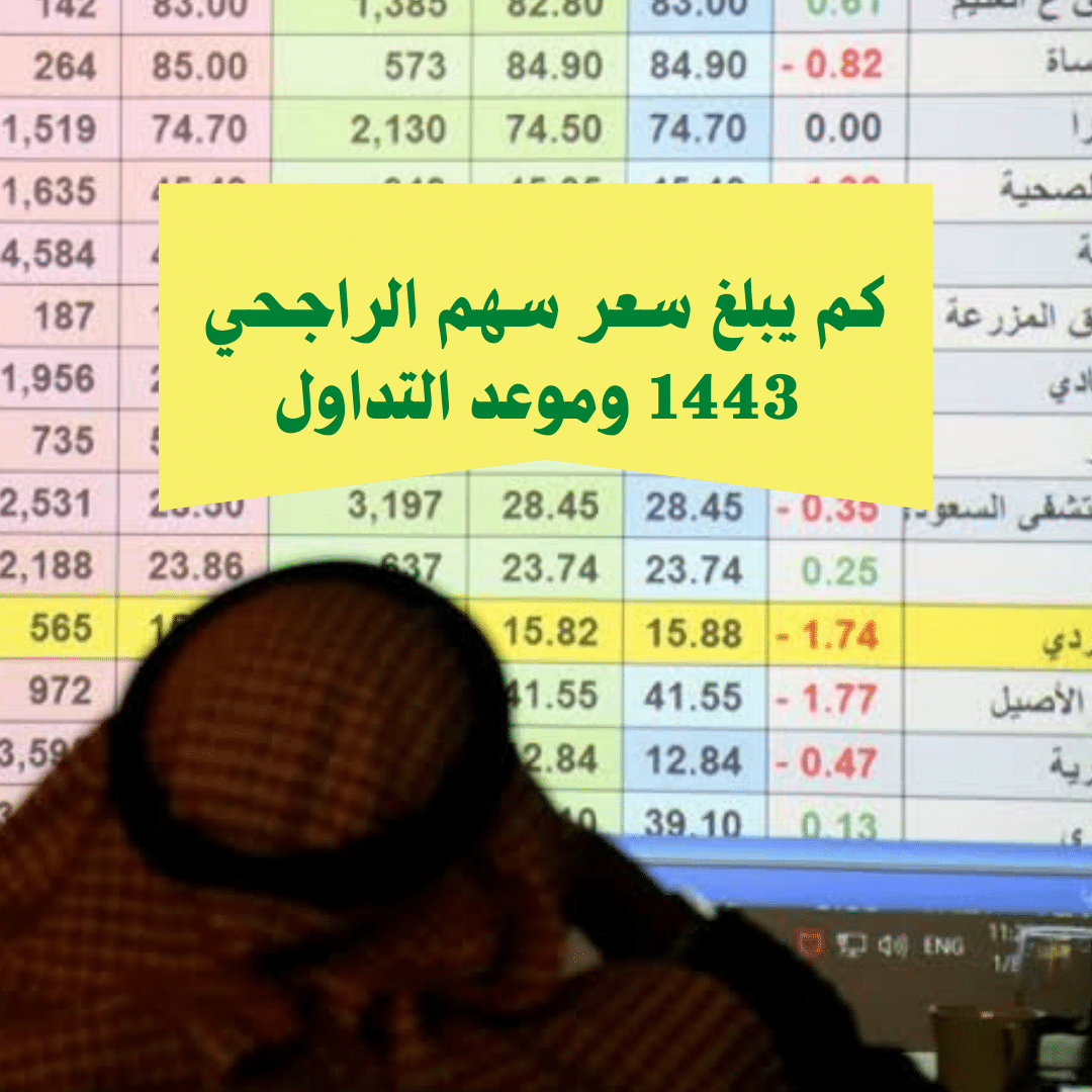 كم يبلغ سعر سهم الراجحي 1443 وموعد التداول